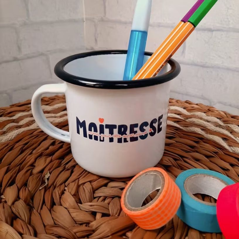 Mug émaillé "merci pour cette super année"