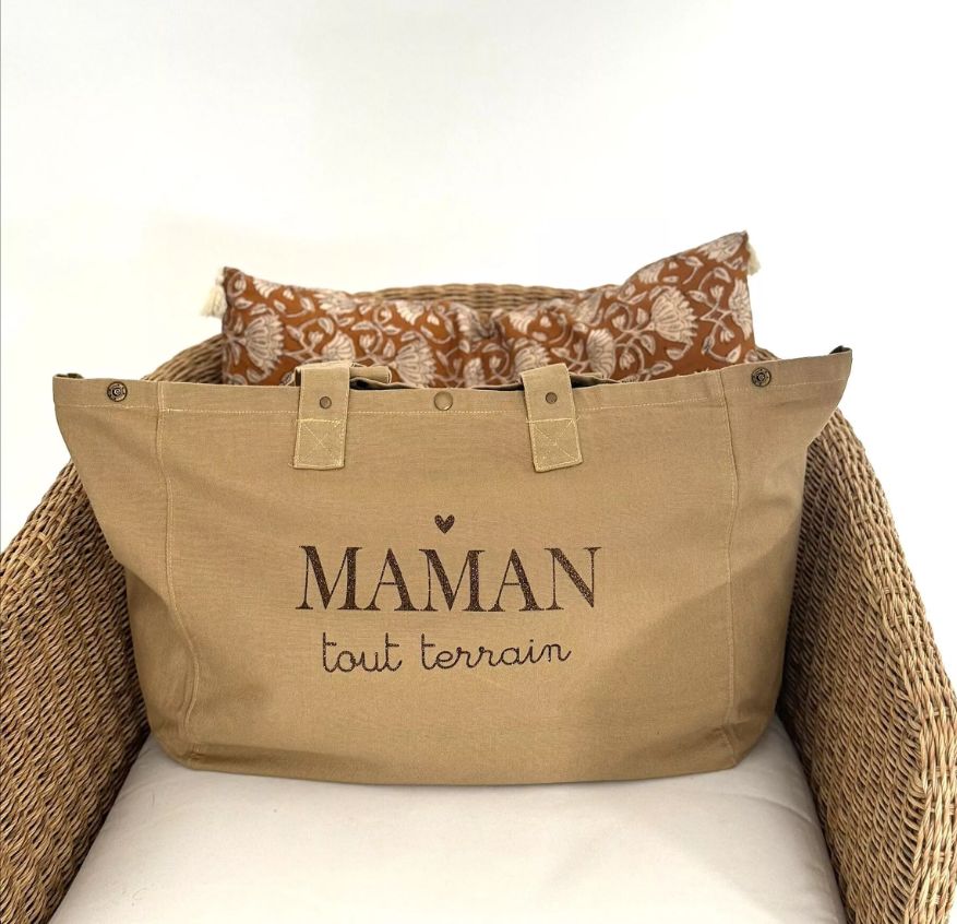 [251015_9074] Grand cabas "Maman Tout Terrain" Sable