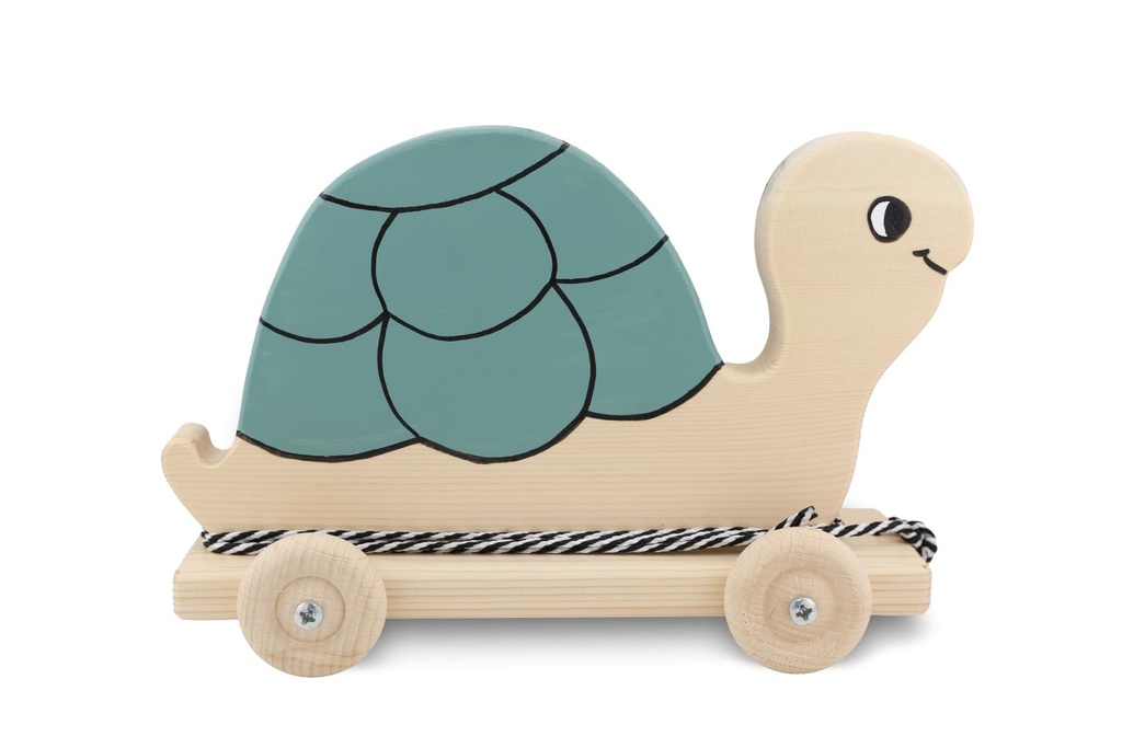 Jouet en bois - la tortue à tirer